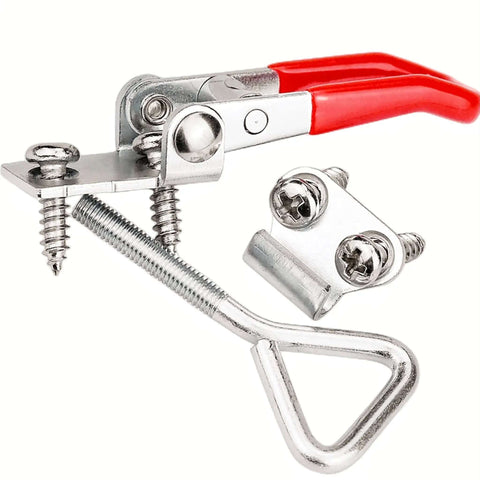 Beefy Heavy Duty Stainless Steel 304 Adjustable Toggle Clamp Catch With Lock Hole, Quick Release Anti Slip Push Pull Clasp with screws