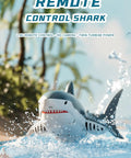 Lit Remote Control Shark Boat With HD Camera Water Sprayer Dual Motors racing in the water with realistic shark design.