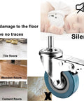 Top Notch Silent Swivel Caster Wheels With Bulletproof Locking Brake on tile, wooden, and cement floors demonstrating zero grind rolling.