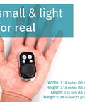 Hand holding Two Pack Garage Door Opener Remote Keychain For LiftMaster Chamberlain And Craftsman Openers Compatible with Models 1345 1355