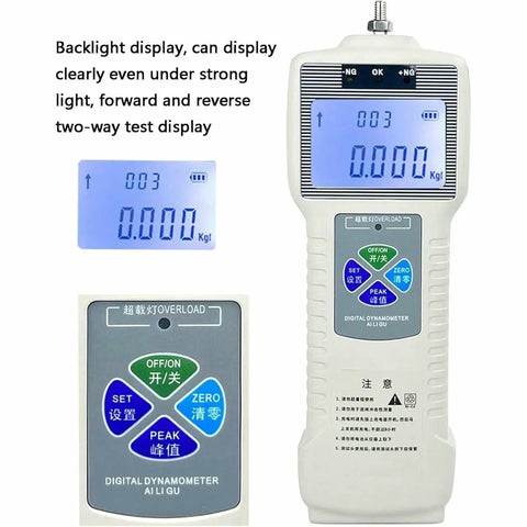 Electric Tensile Testing Machine With 10N To 2000N Digital Push Pull Gauge And 450mm Stroke Overload And Limit Protection For Textiles Sports And Scientific Research Data Logging Up To 999 Tests, digital dynamometer display