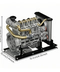 Engine Model Mechanical Assembly Kit For Classrooms And DIY Projects With Alloy Build And Visible Inner Components For Hands-On Teaching Desktop Display And Technical Reference, 15.4cm x 10cm x 12cm