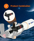 Right Angle Finder Scope 6x30mm With Correct Image Optics 120mm Focal Length High Light Gathering For Telescopes Crosshair Reticle For Easy Targeting Pro Grade Stargazing Accessory mounted on telescope