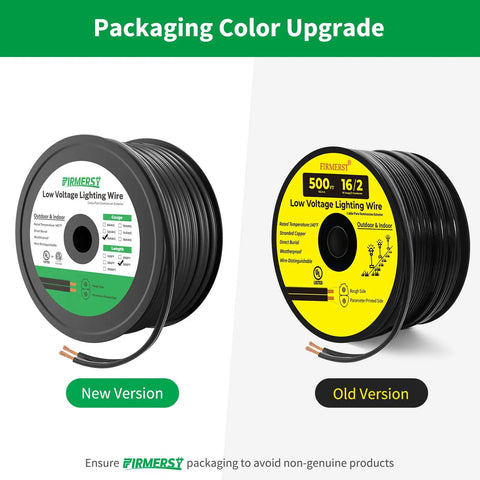 Flexible 16 AWG 2 Conductor Low Voltage Landscape Wire Outdoor Lighting Cable Black 500 Feet For Direct Burial Heavy Duty Sun Resistant Garden