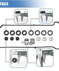 Premium Engine Valve Cover Gasket Set For Acura CSX RDX RSX TSX And Honda Accord Civic CR V Element shown with detailed measurements