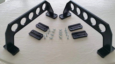 Garage Door Organizer Rack for Fishing Gear and Tools 18 Inch ABS Plastic Rod Holder Ultimate Garage Storage System components.