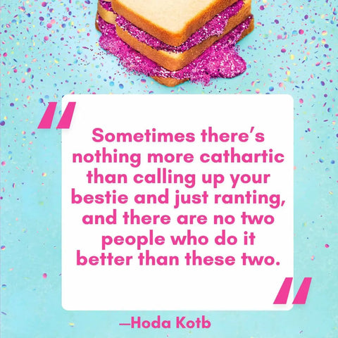 Text quote on colorful background about friendship and advice. Life Is A Lazy Susan Of Straight Fire Advice And Keeping It Real Wisdom From The Beloved Podcast Duo For Crushing Burnout Laughing At Life Chaos And Staying Grounded.