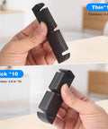 Two images showing hands holding 3.5 Inch Door Hinge Shim Kit With Pro Grade Plastic Spacers For Easy, Precise Door Alignment, Includes 10 Thick 0.06 Inch Spacers And 10 Ultra Thin 0.03 Inch Shims To Fix Big Gaps And Minor Sticking.