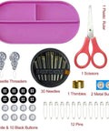 Purple 40 Spools Sewing Thread Gift Box Kit For Portable Basic Repairs Handy Hand Sewing Set With All Essentials For Crafting Mending