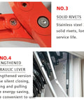 Electric Pull Down Attic Ladder With Titanium Magnesium Alloy Frame Invisible Ceiling Mount Built Tough Retractable Loft Steps Smooth Glide Easy Home Access Upgrade showcasing stainless steel solid rivets and hydraulic lever.