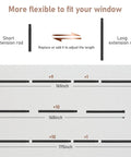 Diagram showing extension options for Extra Long Curtain Rod 120 To 170 Inches, 1 Inch Heavy Duty Blackout Drapery Rod For Sliding Glass Doors