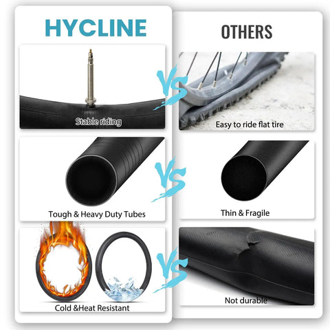 Comparison of 700X25-28C Road Bike Inner Tubes 2 Pack With 48mm Presta Valve Premium Butyl Rubber vs other thin tubes