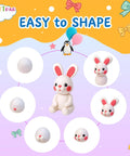 Air Dry Clay Kit For Kids With 90 Colors And Tools DIY Modeling Clay Set With Bunny Character Molding Steps