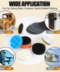 174 Piece 3 Inch Sanding Discs Kit With Polishing Accessories Grit Range 60 Through 10000 for various surface finishes