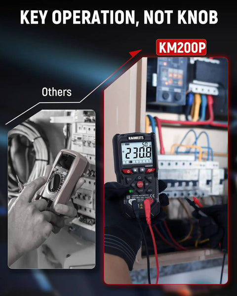 KM200P Digital Multimeter With All Button Operation TRMS Auto Ranging 4000 Counts NCV Detection comparison with other multimeter