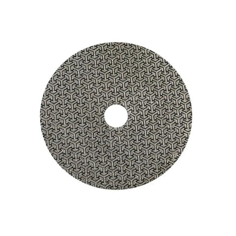 Front view of Electroplated Diamond Sanding Paper Sheet Pad 60 Grit 4 Inch Hook And Loop Backing For Metal Glass Porcelain Ceramic Hand Polishing.