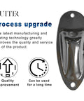 Premium Quality Boat Style Mono Guitar Input Jack Socket Plate Quarter Inch With Screws For Fender Stratocaster Strat Replacement Electric Guitar Parts Rock Solid Black Mount, glossy finish, angled view.