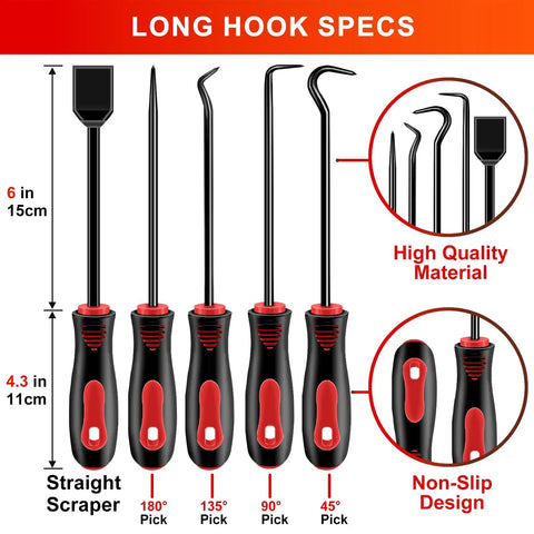 Pro Grade 13 Piece Precision Pick And Hook Tool Set With Clip Removal Pliers Rivets Puller Fastener Remover Telescoping Magnetic Pickup Gasket Scraper For Electronics Maintenance And Automotive Repair
