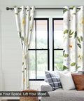 Floral Blackout Curtains For Bedroom And Nursery With 84 Inch Length Two Panels tieback drapes on window