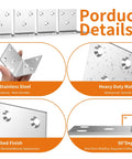 Built Like A Tank 40 Pack Stainless Steel Angle Brackets 2 Inch Heavy Duty Corner Supports for Wood Furniture and Fence Reinforcement Rock Solid Rust Proof Metal L Braces Industrial, showing durable 304 stainless steel L brackets.