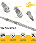 Heavy Duty Rear Axle Shaft And Wheel Hub Assembly Kit For Yamaha Warrior 350 Banshee 350 Atv 1987 2004 close-up of forged steel rear axle shaft.