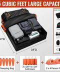 Road Trip Ready Rooftop Cargo Carrier Bag 15 Cubic Feet Waterproof Heavy Duty 840D Car Roof Bag with packed items inside