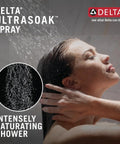 Woman enjoying 4 Setting Chrome Shower Head With H2Okinetic Spray Delivers 3X Coverage For A Dope Spa Like Shower