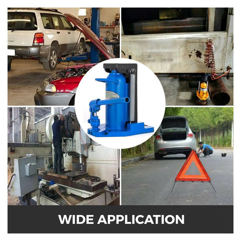 Shop Grade Air Hydraulic Toe Lift Jack 10 Ton Capacity Heavy Duty Steel Cylinder in various mechanic applications.