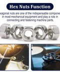 300 Pcs M4 Hex Nuts Stainless Steel 304 A2 70 Coarse Thread Hexagon Nuts For Hardware Projects And Repairs, Rustproof, Durable, Reusable, Standard Metric Size, Spiral Pattern Finish