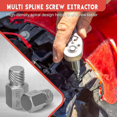 13 Piece Screw Extractor Set With Hex Head MultiSpline Easy Out Kit extracting bolt from car panel