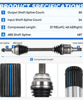 Front Left And Right Cv Axle Shaft Assembly Fits Toyota Sienna Fwd Only 2004 To 2010 3.3 And 3.5 Liter V6 Engines showing product specifications
