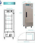 Heavy Kickass Workhorse 27 Inch Wide Commercial Freezer Upright Reach In Single Solid Door 23 Cu Ft Cold Storage dimensions layout