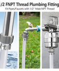 4 Piece PEX Fittings Kit With Half Inch Swivel Adapters For Drinking Water, Lead Free DZR Brass, Copper Crimp Rings And Stainless Clamps For RV, Under Sink And Home Plumbing Repairs, 1/2 FNPT