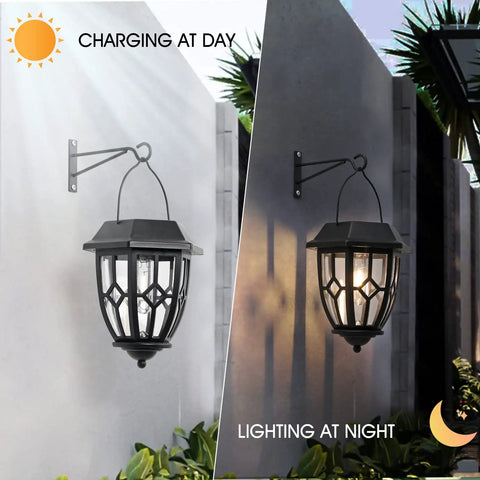 Dope Hexagon Solar Lanterns Outdoor Waterproof Hanging Lights on wall, day and night use