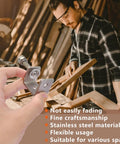 Close-up of Heavy Duty C Clamps And Mini Tiger U Clamps Featuring Rust Resistant Galvanized Steel, user in a woodworking shop.
