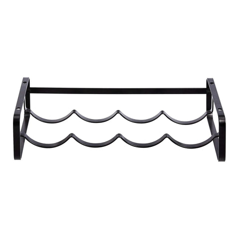 Stackable Tabletop Wine Rack For Four Bottles Sleek Black Steel Countertop Holder Waves Lock Bottles Securely No Sweat Setup Is A Quick Win For Game Room Or Kitchen Heavy Duty Construction