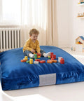 Big 5x5 Ft Sensory Crash Pad For Kids With Foam Blocks And Washable Cover Giant Soft Foam Landing Mat For Jumping Climbing Relaxing And Play In The Sensory Room Durable Cushioned Safety Pad For Home Gym, child playing
