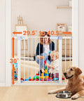 Retractable Baby Gate For Stairs And Doorways, Extra Wide Fit From 29 To 40.5 Inches, 30 Inch Tall, metal gate in doorway