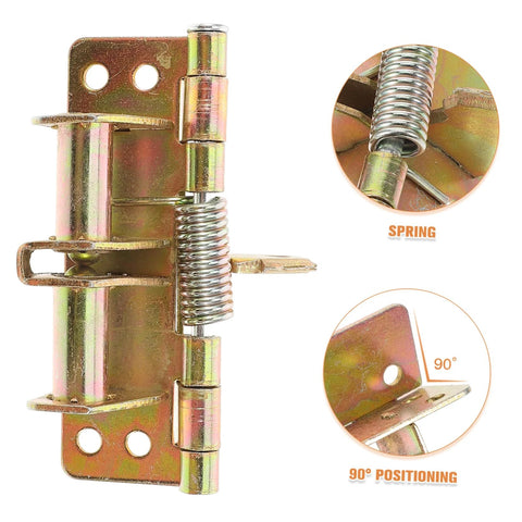 Heavy duty cabinet hinges with spring mechanism for smooth 90-degree positioning, ideal for kitchen and furniture applications.