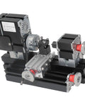 BTSEURY 12VDC Micro Lathe Machine with 60W motor, designed for precision wood and soft metal turning.