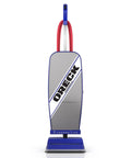 Front view of Commercial Upright Bagged Vacuum Cleaner For Carpets And Hard Floors Lightweight Nine-Pound No-Nonsense Power With Automatic Height Adjustment High Speed Brush Roll And Serious Suction For Tough Messes.