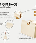 Mini Gift Bags With Ribbon Handles Set Of 10 Assorted Colors For Party Favors And Gift Wrapping displayed with dimensions and material details.