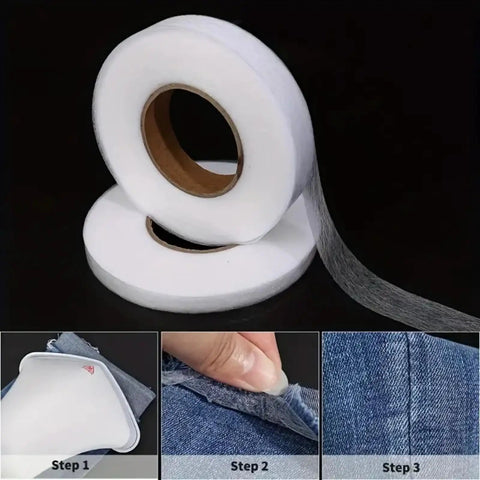 One Roll No Sew Hemming Tape With Heat Fusible Bonding, Double Sided Tape, DIY Crafts, 0.39 Inch Wide, 54.6 Yards Long