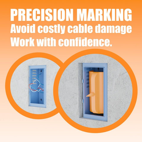 Six Pack Drywall Outlet Marker Tool For Precise Electrical Box Locator On Sheetrock Installation showing precise marking