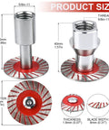 Built Tough 1.57 Inch Diamond Saw Blade Set With Segmented Wavy Edge And Quick Swap Flange for quick cuts, sizes shown: 40mm diameter.