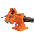Heavy Duty 5 Inch Multi Purpose Swivel Base Bench Vise With 3 Jaw Styles Rotates 360 Degrees, orange view