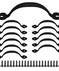12 Pack Black Barn Door Handles Zinc Alloy Gate Pulls For Cabinets Drawers And Closets With Mounting Screws Included Center To Center Hole Spacing 2.64 Inches (67mm) And Total Length 3.15 Inches (80mm) Durable Retro Dresser Style Hardware arranged with screws