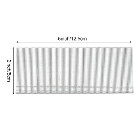 Premium Grade 18 Gauge Brad Nails Two Inch Hot Dipped Galvanized Finish heavy duty fasteners in a bulk box, side view.