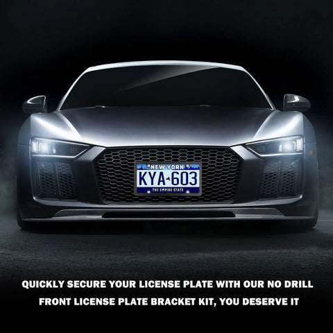 Stainless Steel Front License Plate Bracket Kit With Screws And Ties No Drill Install Front Bumper Mount For US Standard Cars