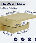 Two In One Stainless Steel Toilet Paper Holder With Shelf And Storage Dispenser SUS304 Rustproof Bathroom Organizer Gold Finish